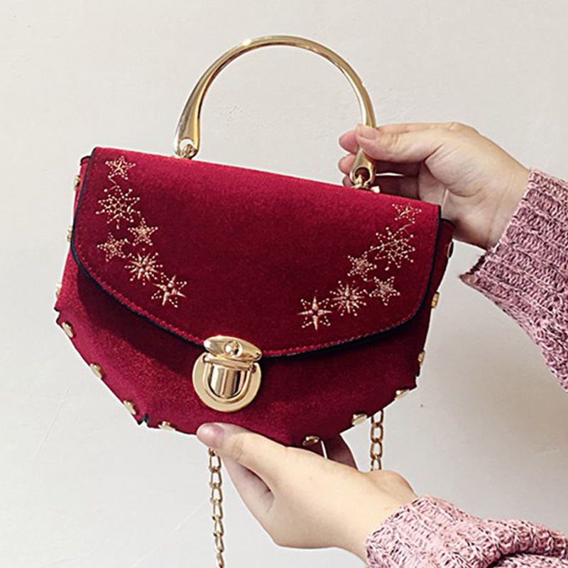 red velvet crossbody bag